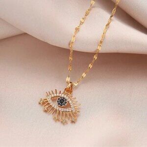 New Colored Diamond Eye Pendant Evil Eye Necklace